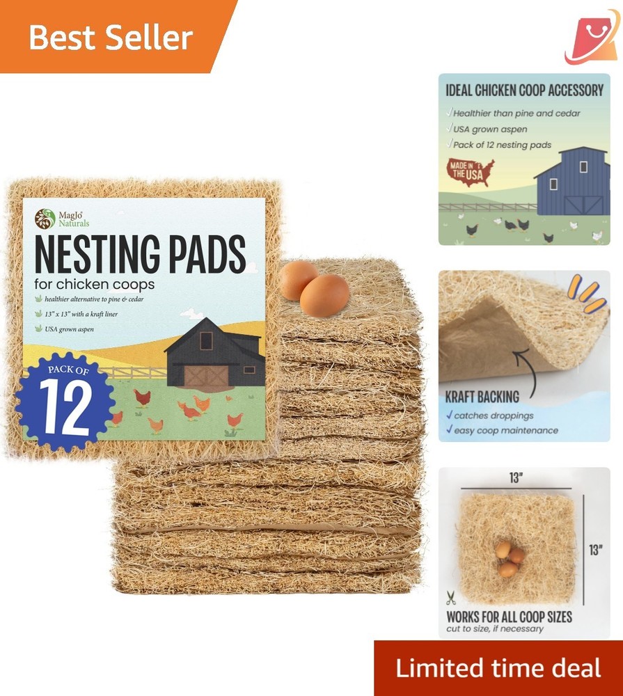 Aspen Nesting Liners 12 Pack Chicken Coop Bedding Egg Cushion & Clean