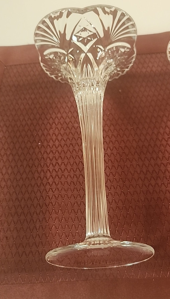 2 Beautiful Vintage Crystal Candlestick 8 3/4"