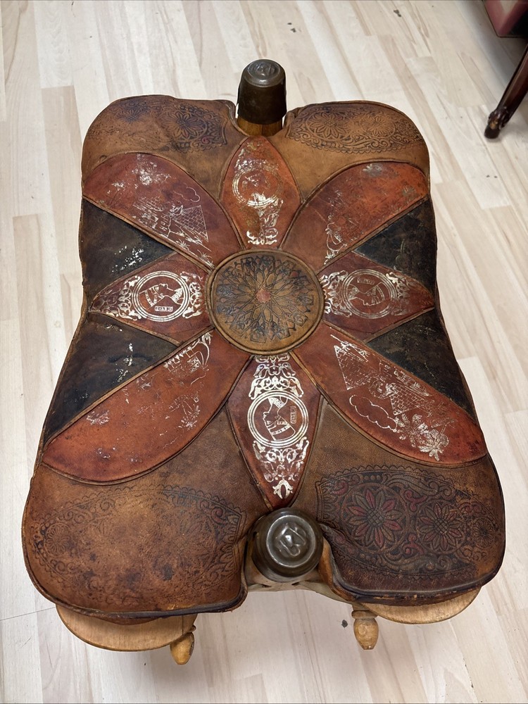 Vintage 1960's Egyptian Camel Saddle Stool