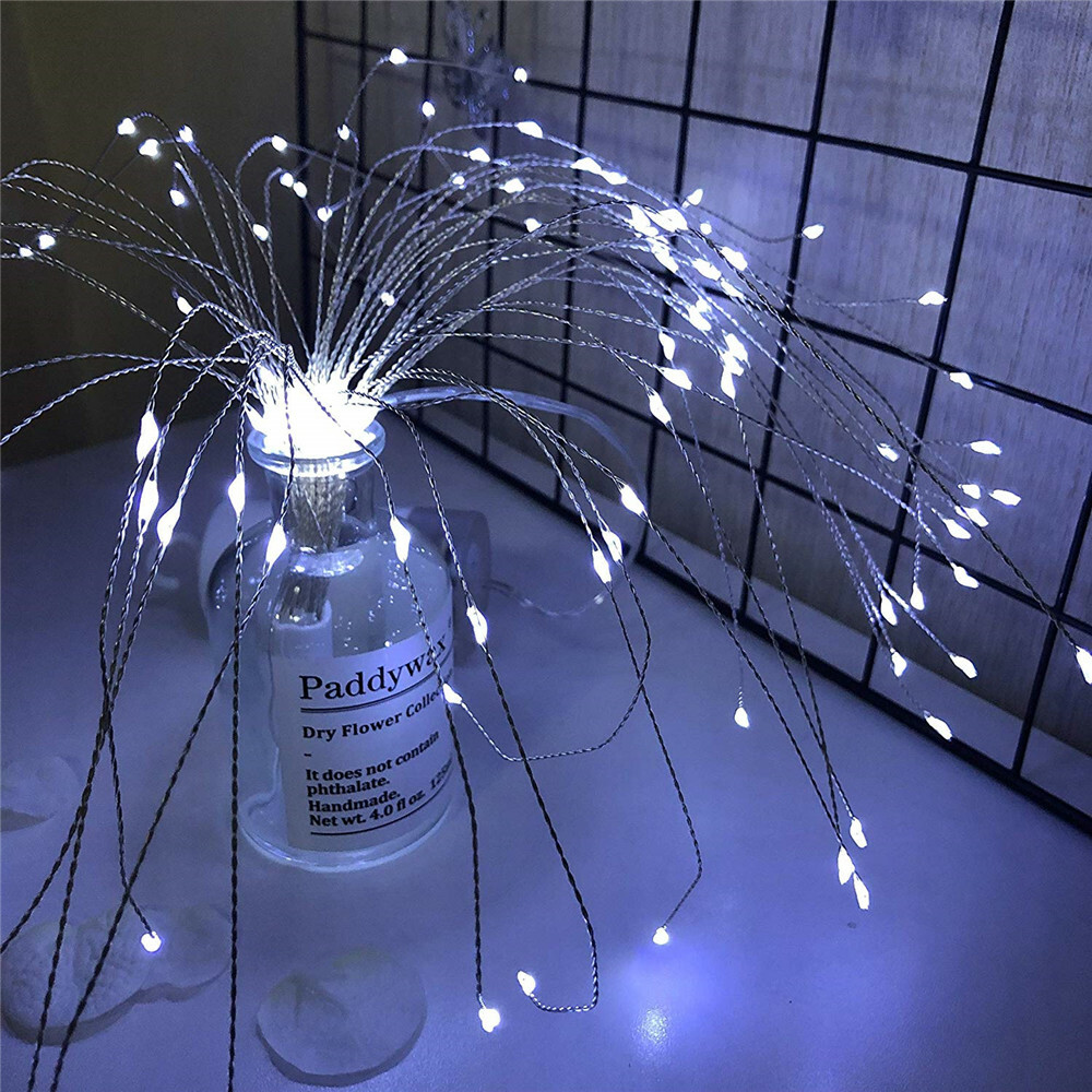 Hanging Firework LED Fairy String Light 8Modes Remote Christmas Party Xmas Decor