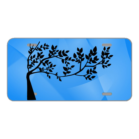 Custom Novelty License Plate With Gorgeous Slanted Tree Design