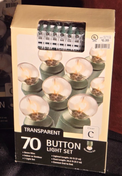 one box 2006 TARGET 70 WHITE BUTTON GLOBE STRING LIGHT indoor outdoor new tested