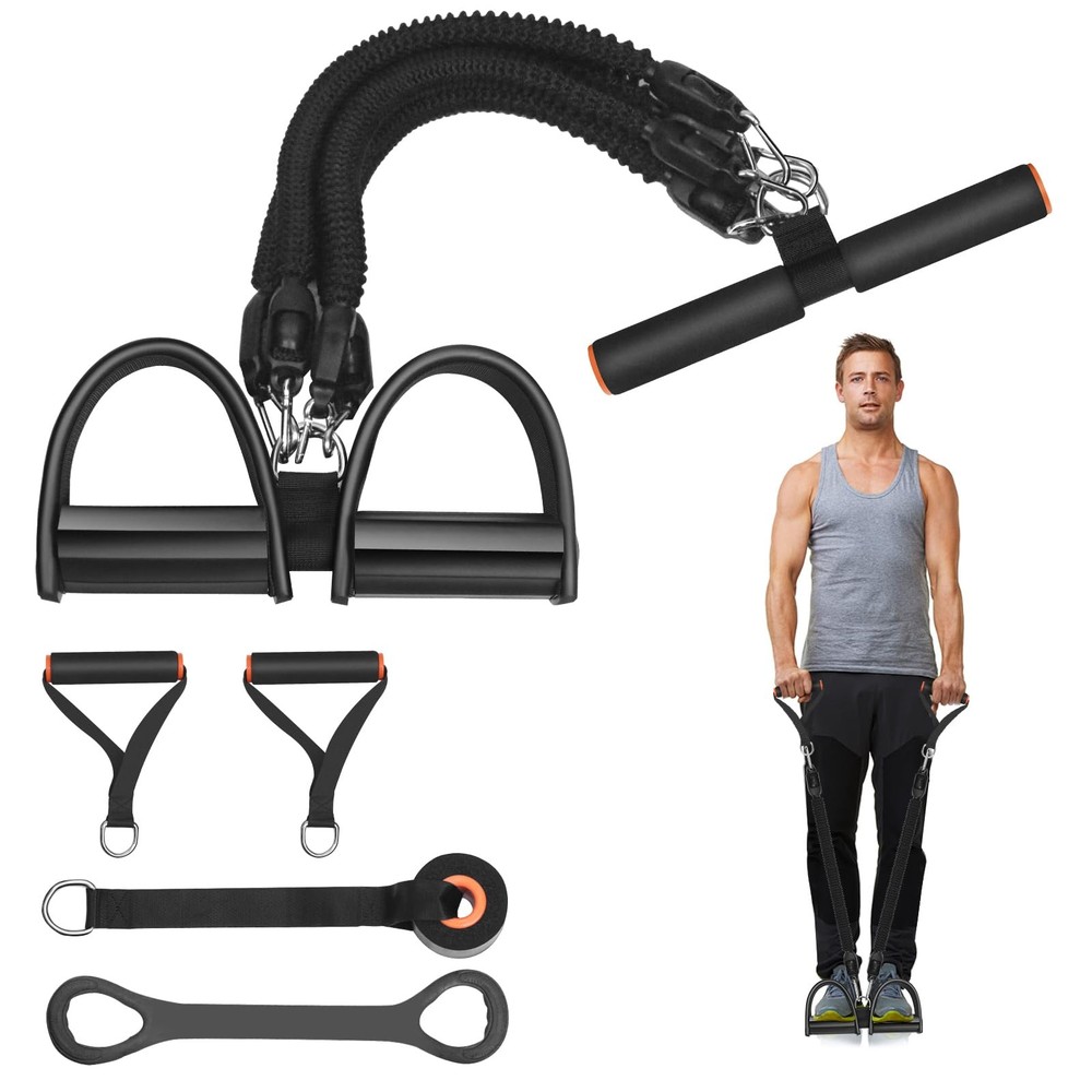 Pedal Resistance Band, Exercise Bands with Handles, Elastic Sit Up Pull Rope,...