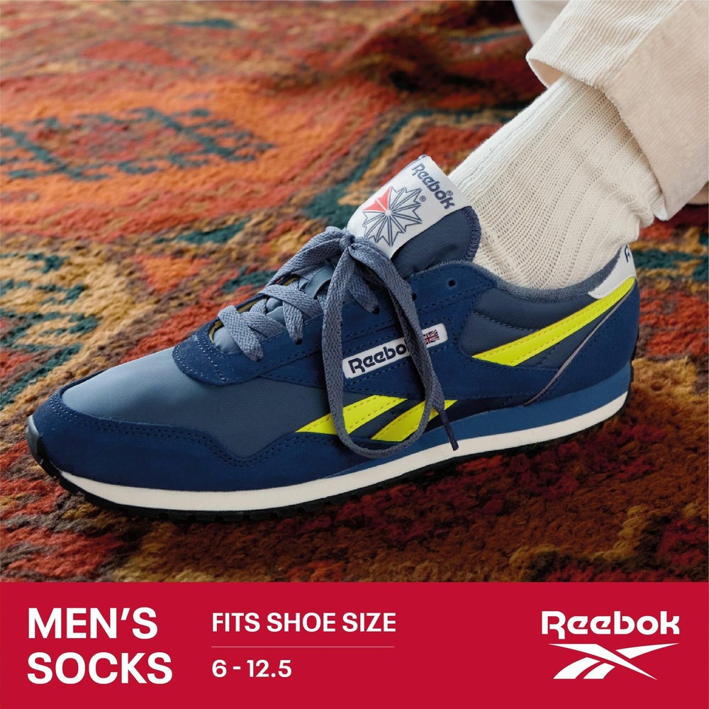 Reebok Mens Low Cut Socks - 8 Pack Stretch Performance Basic No Show - Flat Athl