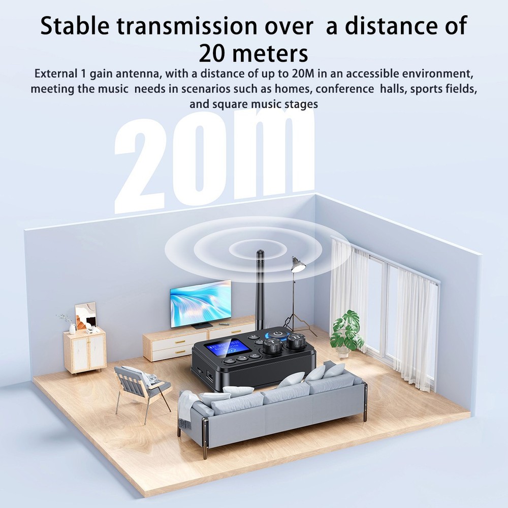 Bluetooth 5.4 Transmitter Receiver Long Range For TV Home Stereo Audio Adapter