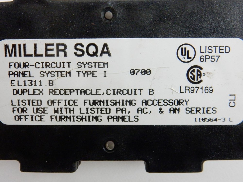 8x Herman Miller Panel System Type I A1311 Duplex Cubical Receptacle A,B,C,D