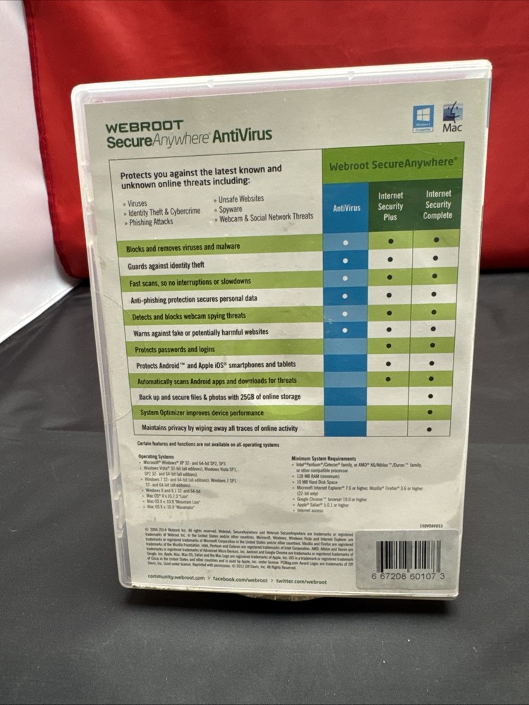 Webroot SecureAnywhere Antivirus Software 2021 for 3 Devices - PC/Mac
