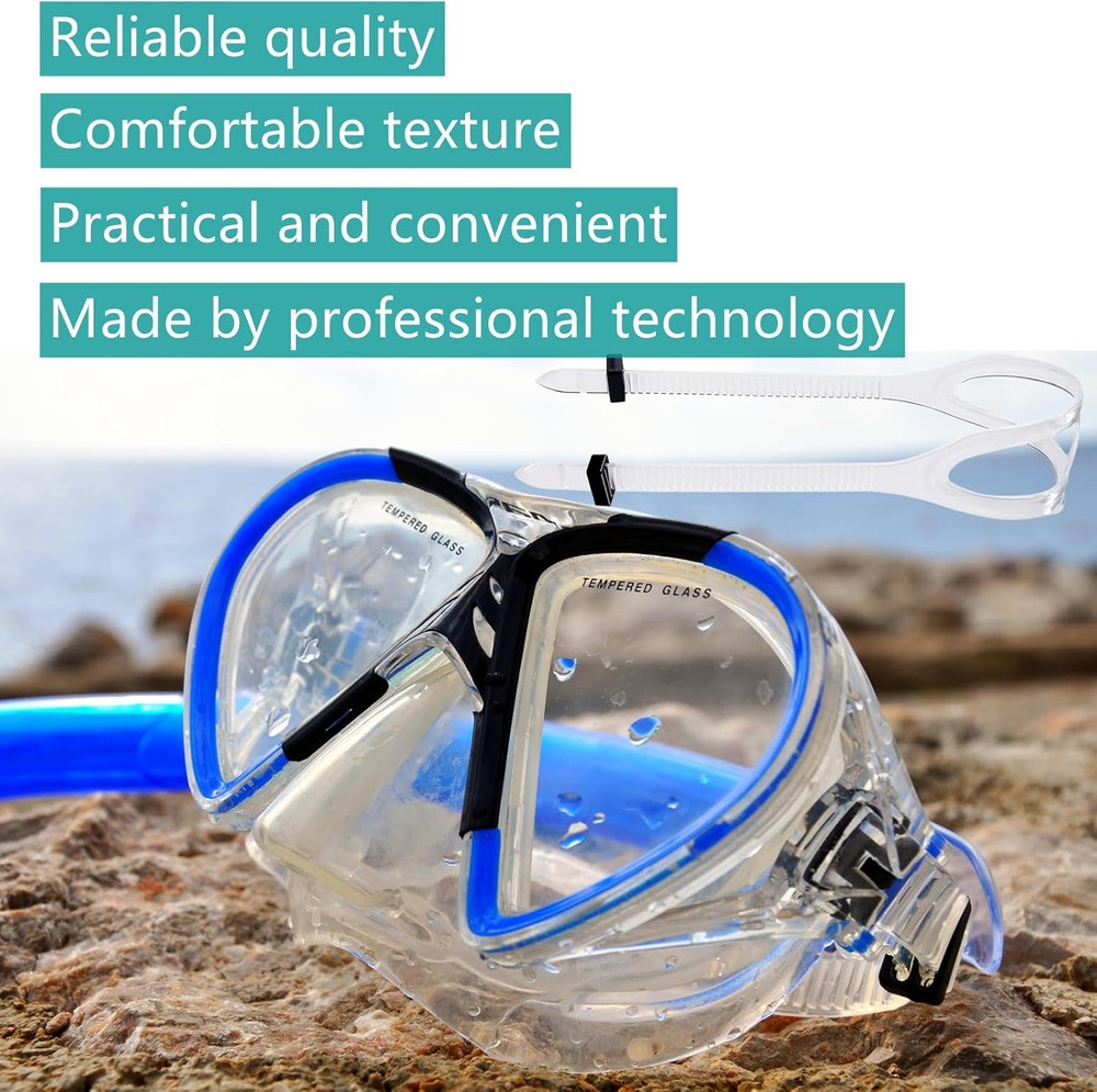 2 PCS Scuba Mask Strap Universal Dive Mask Strap Replacement Silicone Mask Strap