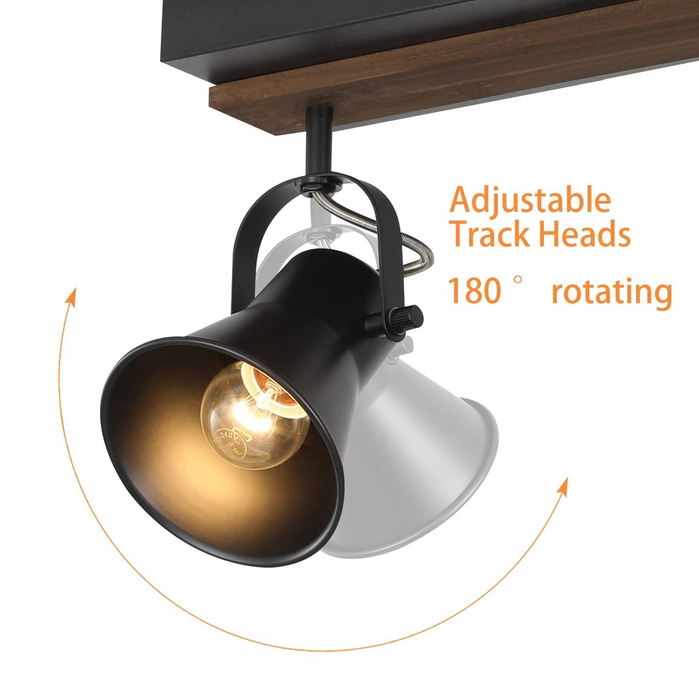 SEEBLEN 4-Light Kitchen Light Fixtures - Adjustable Ceiling/Wall Mount Spotli...