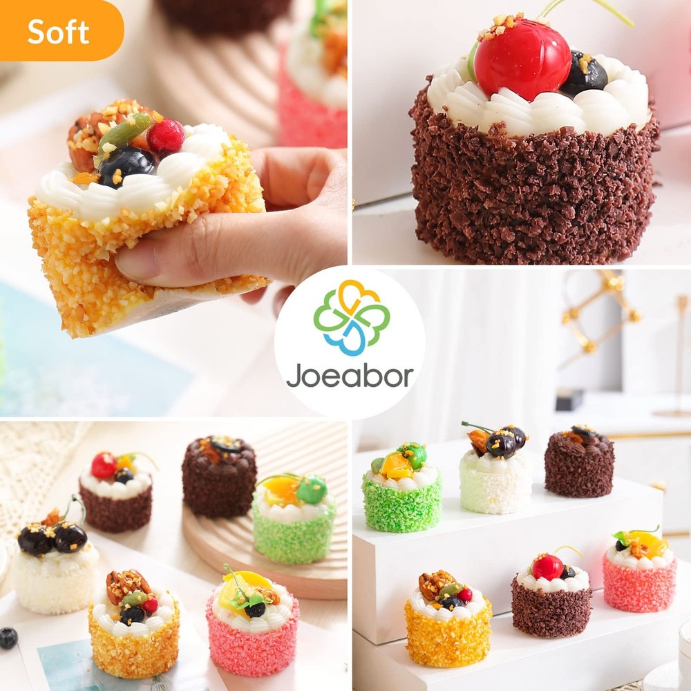 Joeabor 6 Pack Fake Cupcakes, Artificial Cupcakes for Display, Multi Color