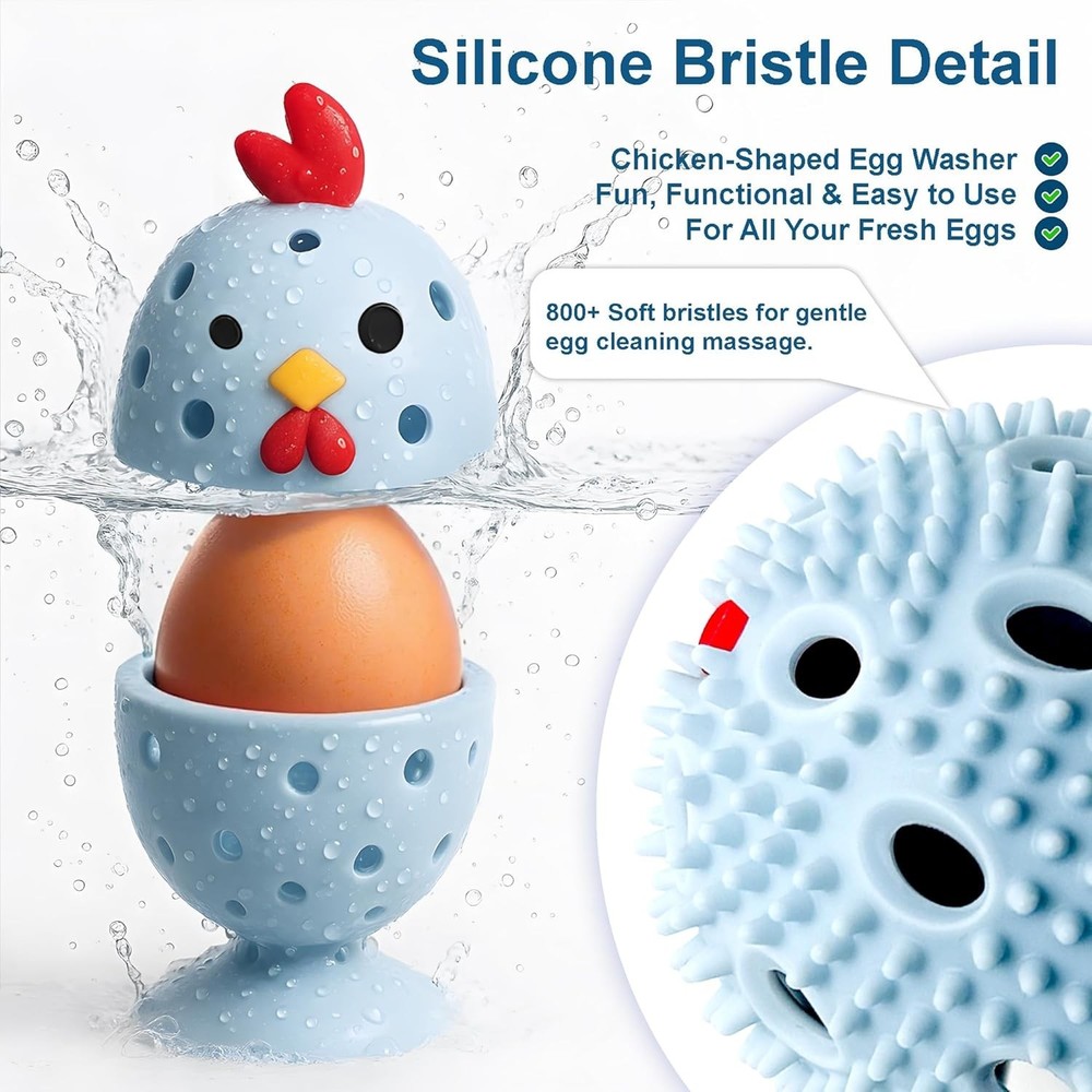 Egg Washer for Fresh Eggs, Egg Scrubber for Fresh Eggs, 2 Reusable Silicone Chic
