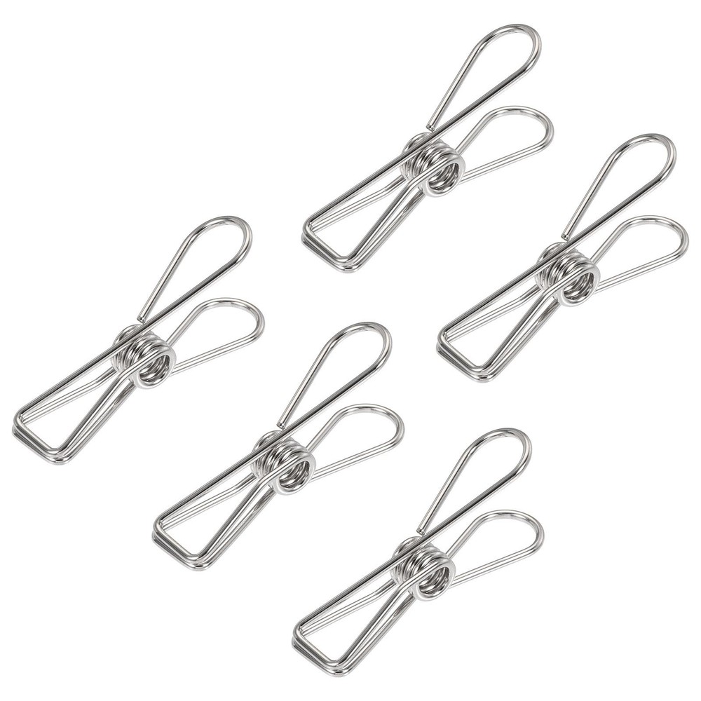 25pcs Silver Small Metal Wire Clip 1" Multi-Purpose Bag Clamp Home Office