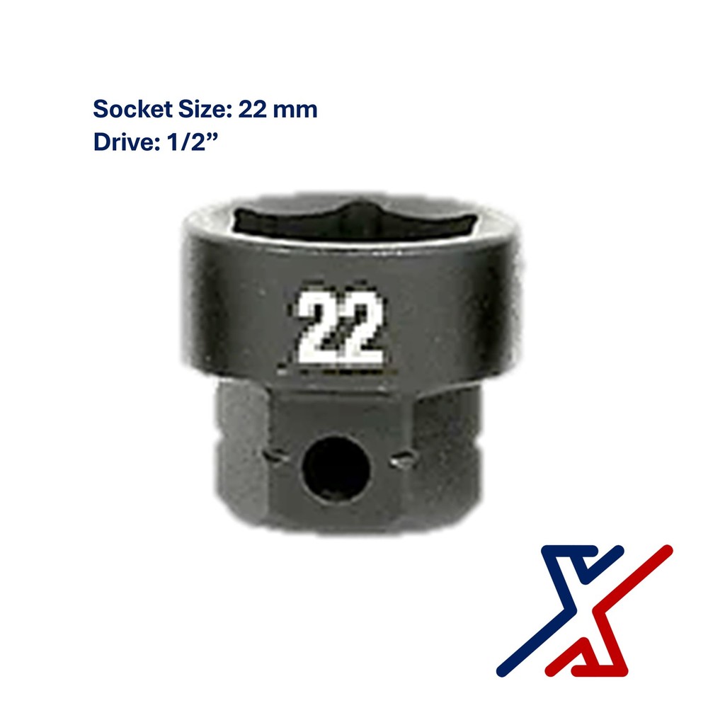 22mm. x 1/2" Drive Nano Socket / Stuby Socket by X1 Tools