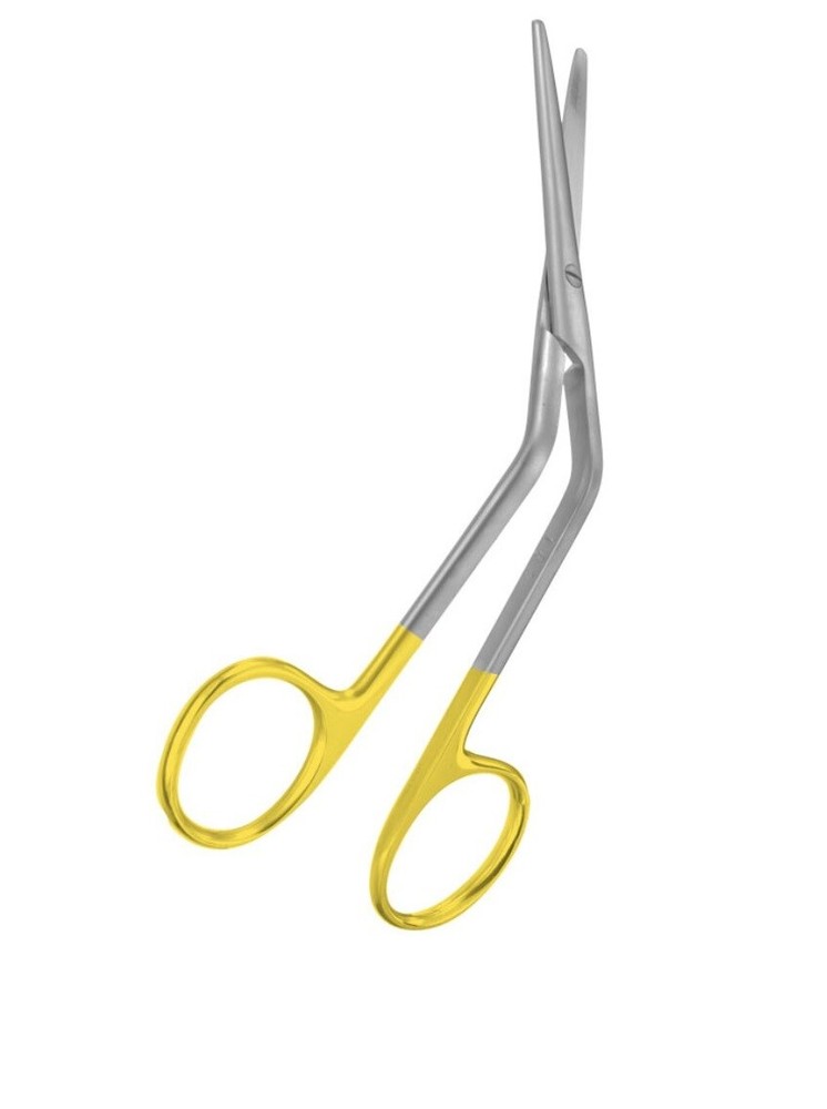 FOMON Dorsal Scissor, 5.1/2" , Angular Shanks, Tungsten Carbide Inserted Blades