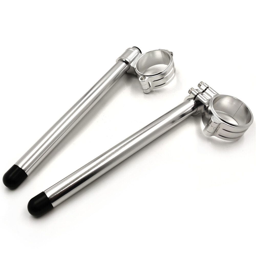 HTTMT- Silver CNC 55mm Clip-ons Handlebar Riser Handle Bar Compatible with Honda