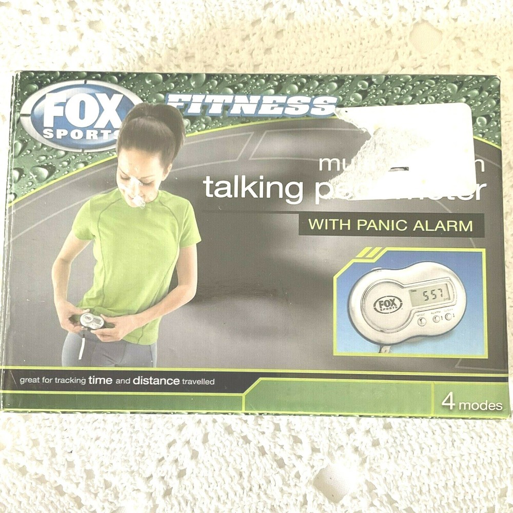 Fox Sports Fitness Talking Pedometer Multi-Function Panic Alarm Button Good Cond
