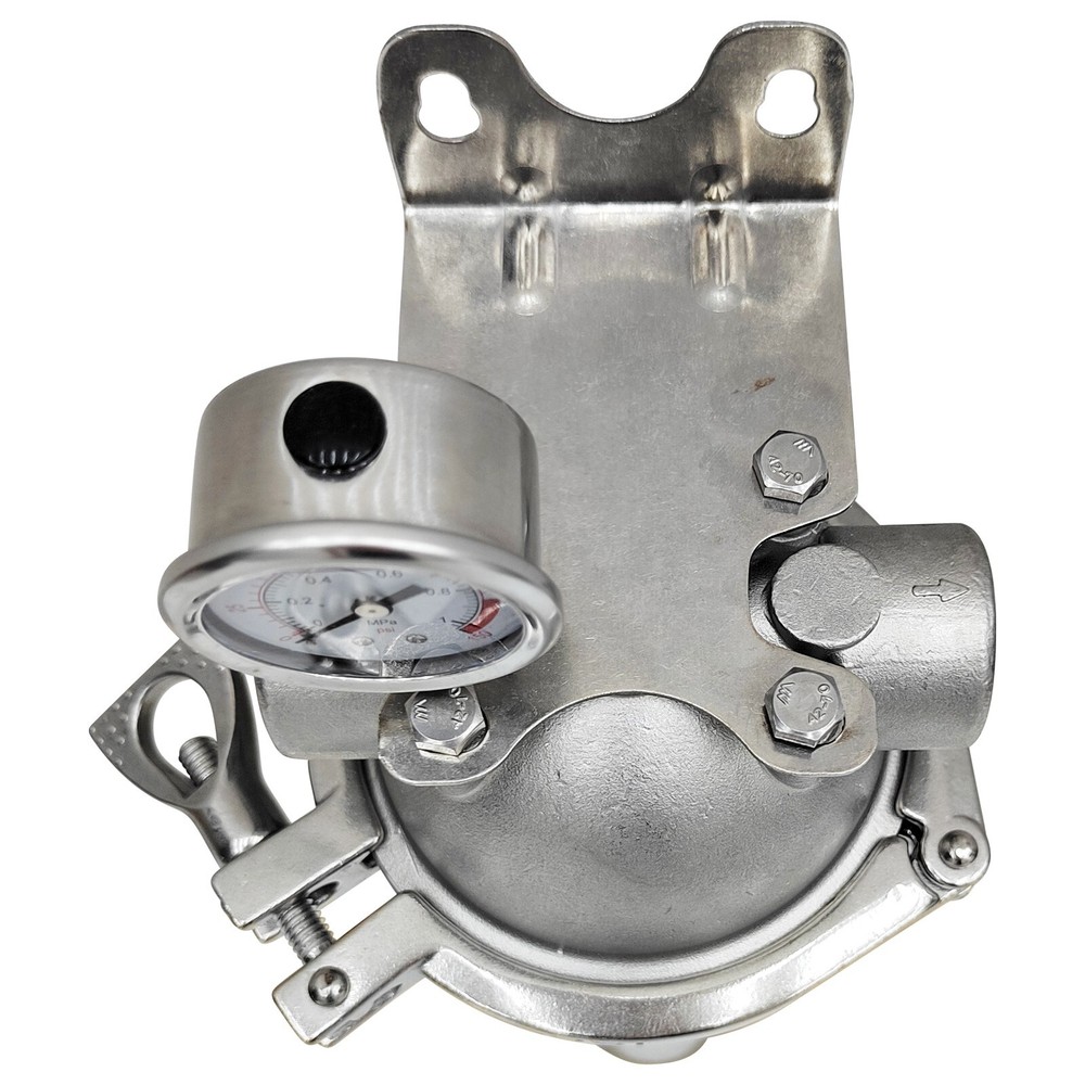 10" Corrosion-resistant Stainless Steel Filter w/Pressure Gauge 3/4"NPT 300 Mesh