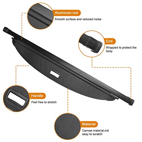 Interior Rear Trunk Cargo Cover Security Shield Shade Tonneau Covers