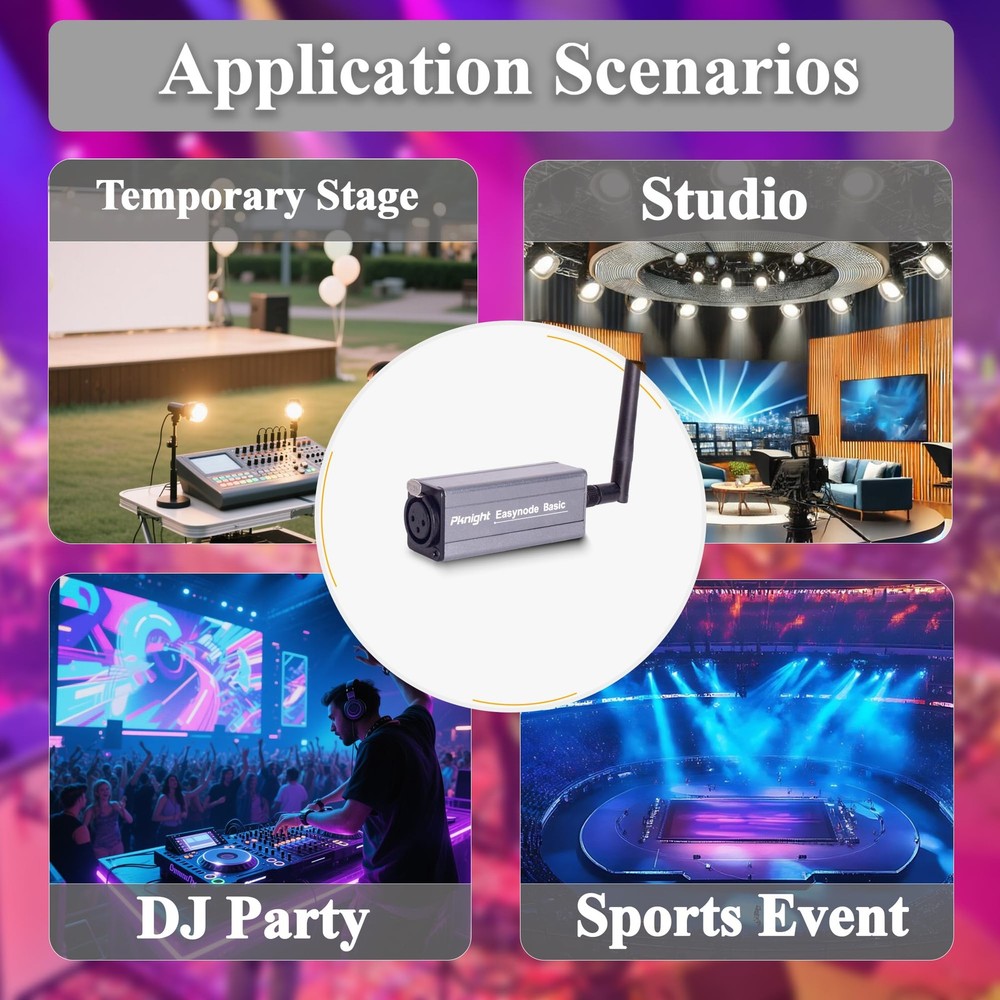 2.4G Wireless DMX Controller,Compact Transceiver with Wi-Fi/Bluetooth Connect...