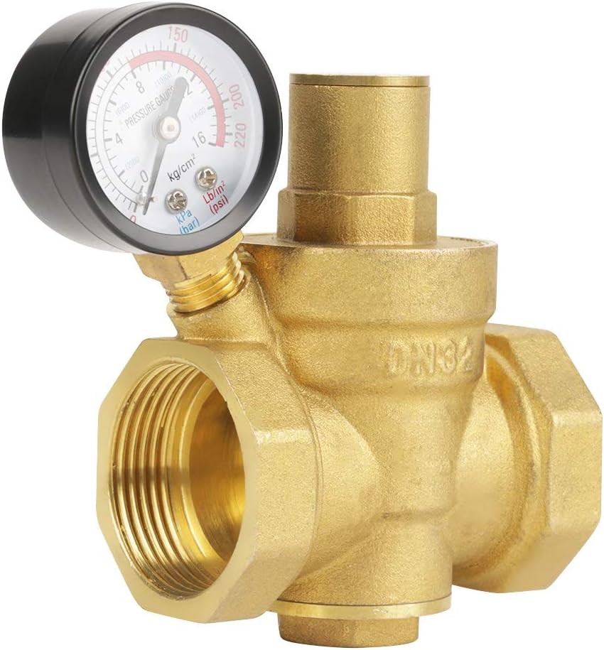 DN32 Pressure Reducers, 1-1/4inch Brass Valve with Limiter 1-1/4''...
