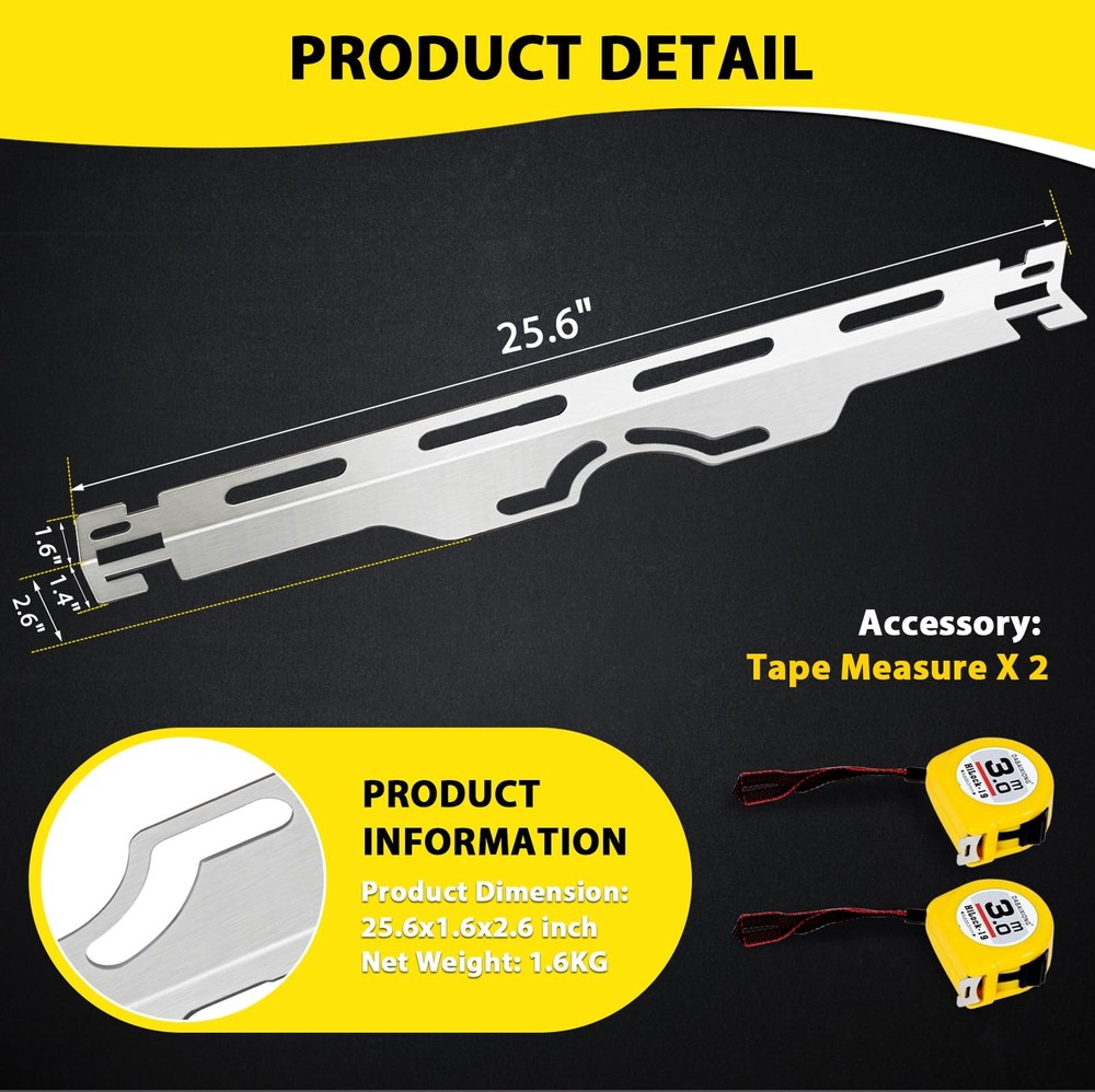 Wheel Alignment Tool, Heavy Duty Toe Alignment Tool Plates, 2PCS Stainless St...
