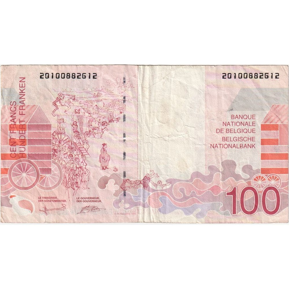 [#336375] Belgium, 100 Francs, VF