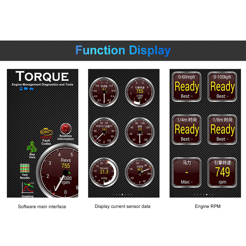 ANCEL ELM327 V1.5 Bluetooth Diagnostic Scan Tool OBD2 Code Reader Check Engine