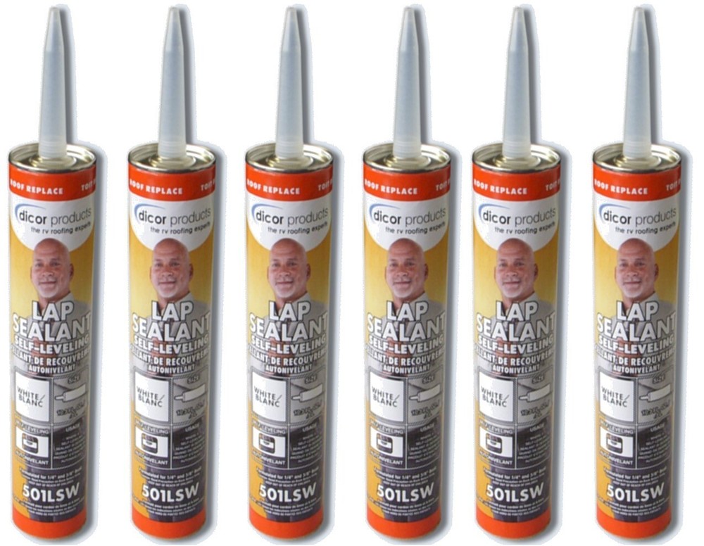 Dicor 501LSW-1 QTY. 6, Self-Leveling Lap Sealant White 10.3 OZ