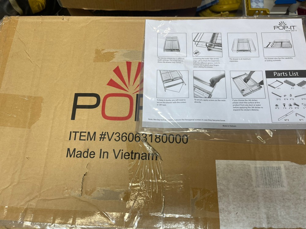 Pop-It Silver Adjustable Sliding Cabinet Organizer (2-Pack) 2SD-13 NEW