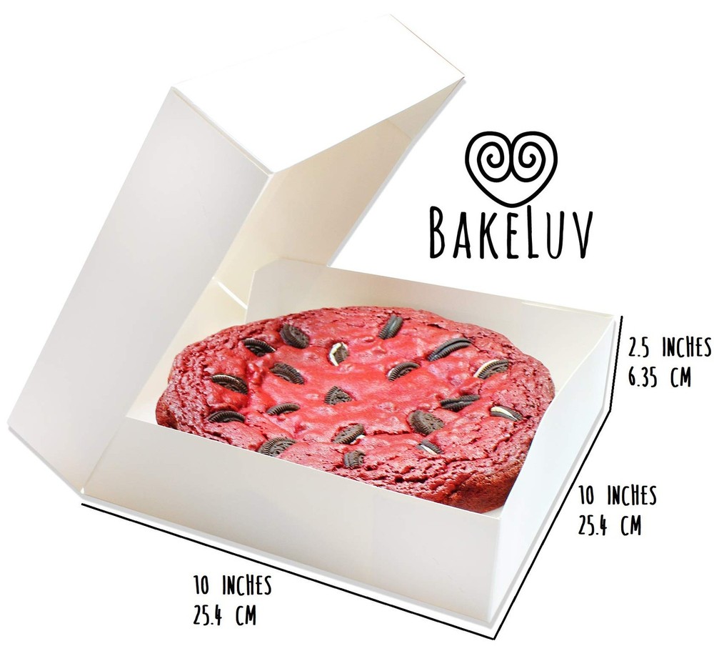 BAKELUV 10x10x2.5” White Pie Boxes with Window 10x10 | 12 Pack | Cheesecake