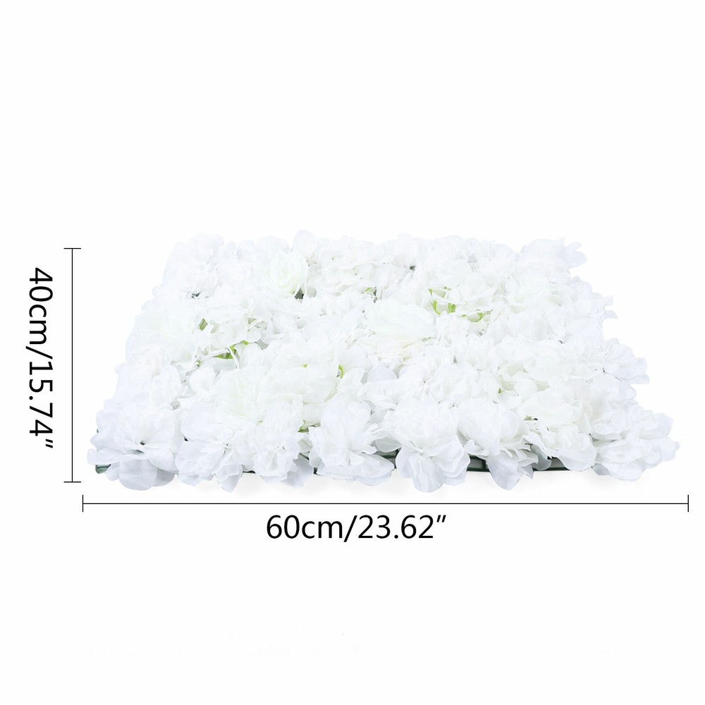 6Pcs Artificial Flower Wall Panel Backdrop Wedding Party Background Venue Decor