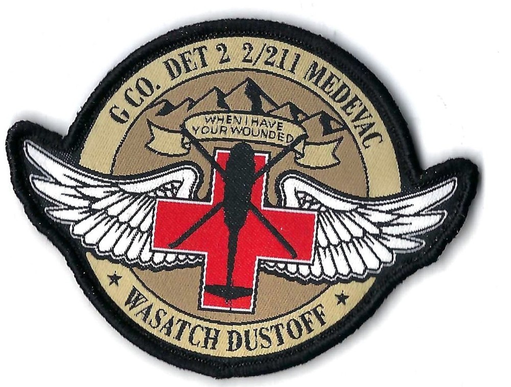 PATCH US ARMY G CO DET 2 2/11 MEDEVAC WASATCH DUSTOFF