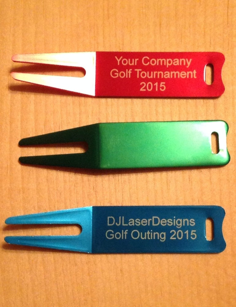 Qty 1- Personalized Anodized Aluminum Golf Divot - Engraved