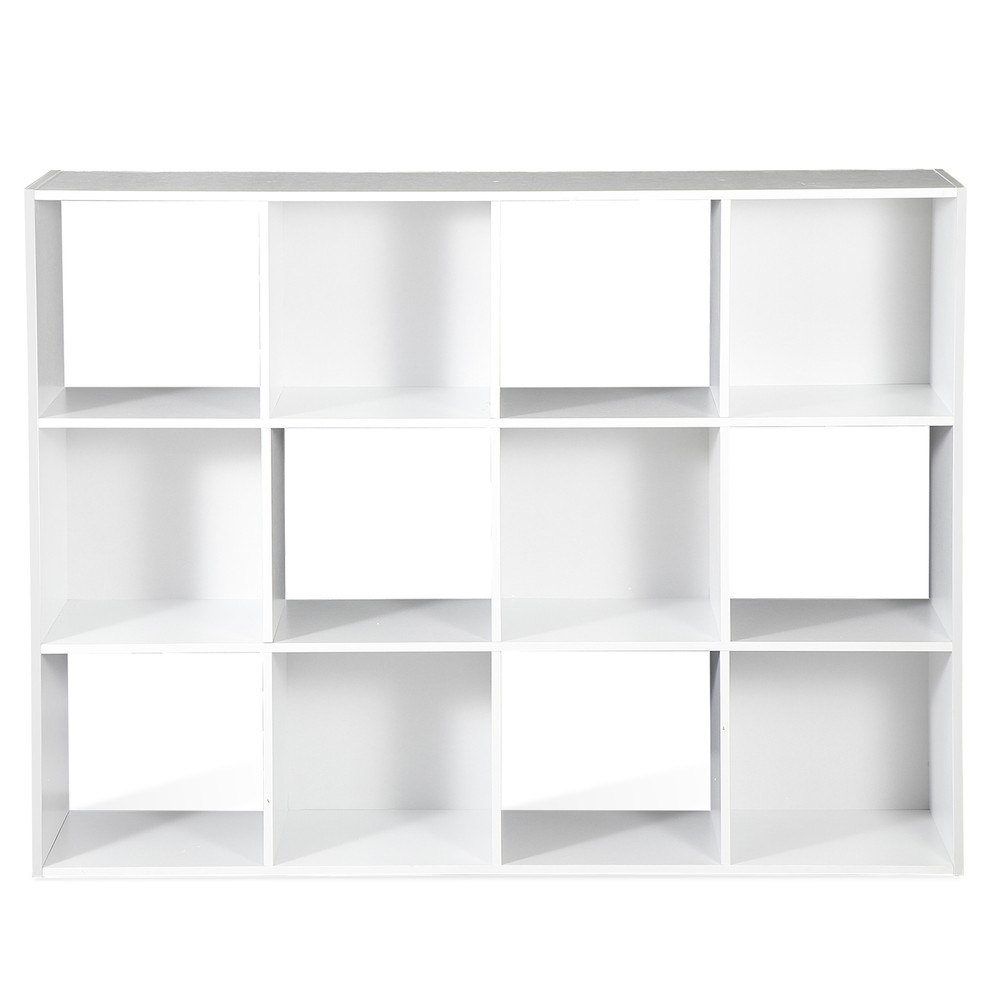 12-Cube Stackable Storage Organizer Display Bookcase for Home Office Decor