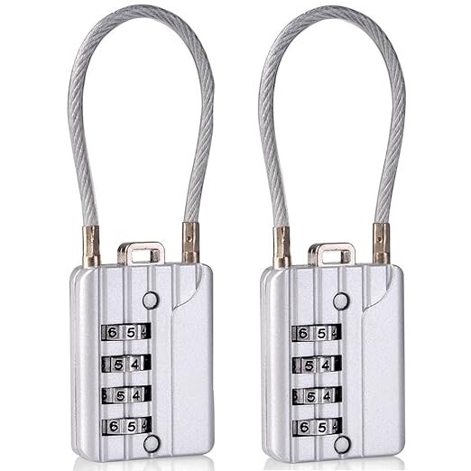 SEPOX Resettable Combination Travel Lock,4-Digit Cable Lock 4-PACK NEW