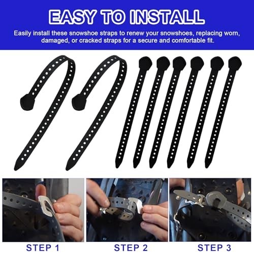 Sturdy Snowshoe Bindings Replacement Kit - Compatible with MSR Classic Straps, 6