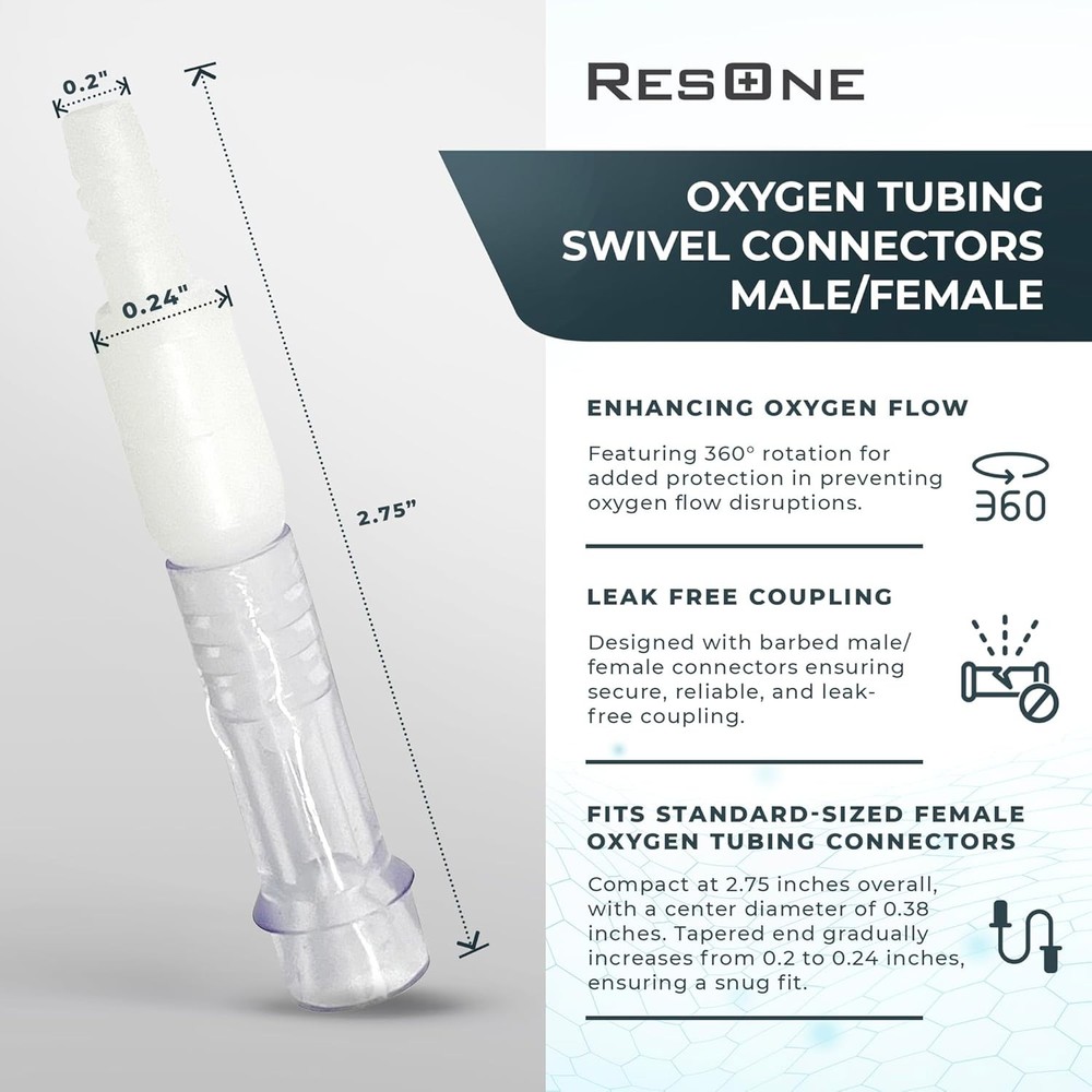 Oxygen Tubing Swivel Connector Line Splitter