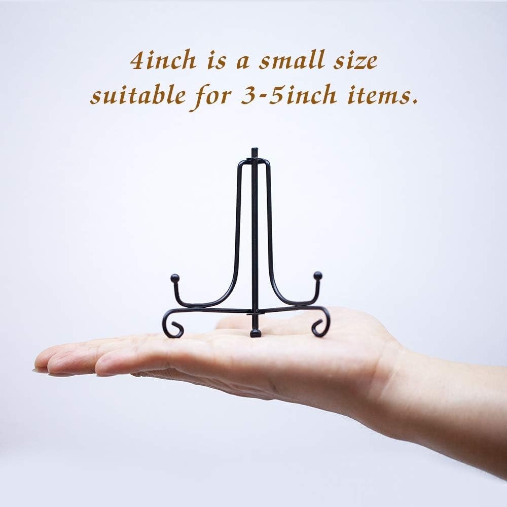 Compact Adjustable Black Iron Display Easels - 2 Pack for Home and Office