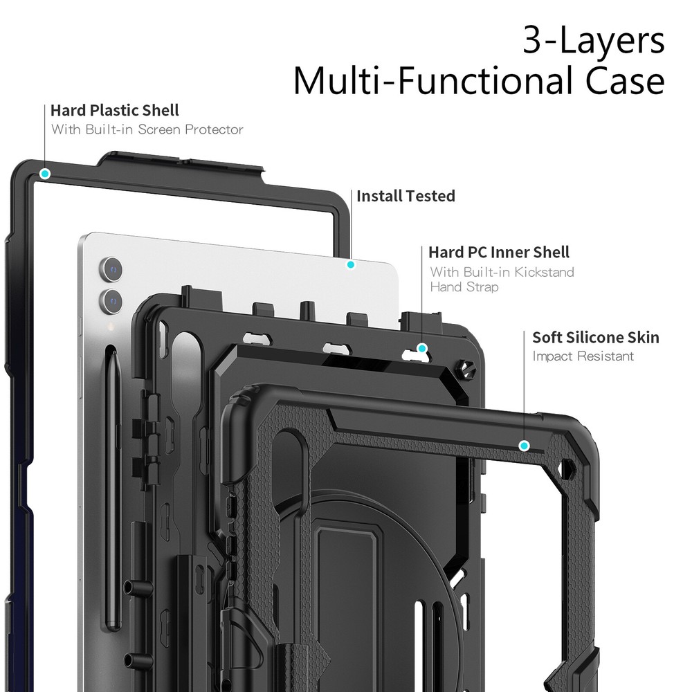 For Samsung Galaxy Tab A9 Plus / A9 2023 Heavy Duty Rugged Case Screen Protector