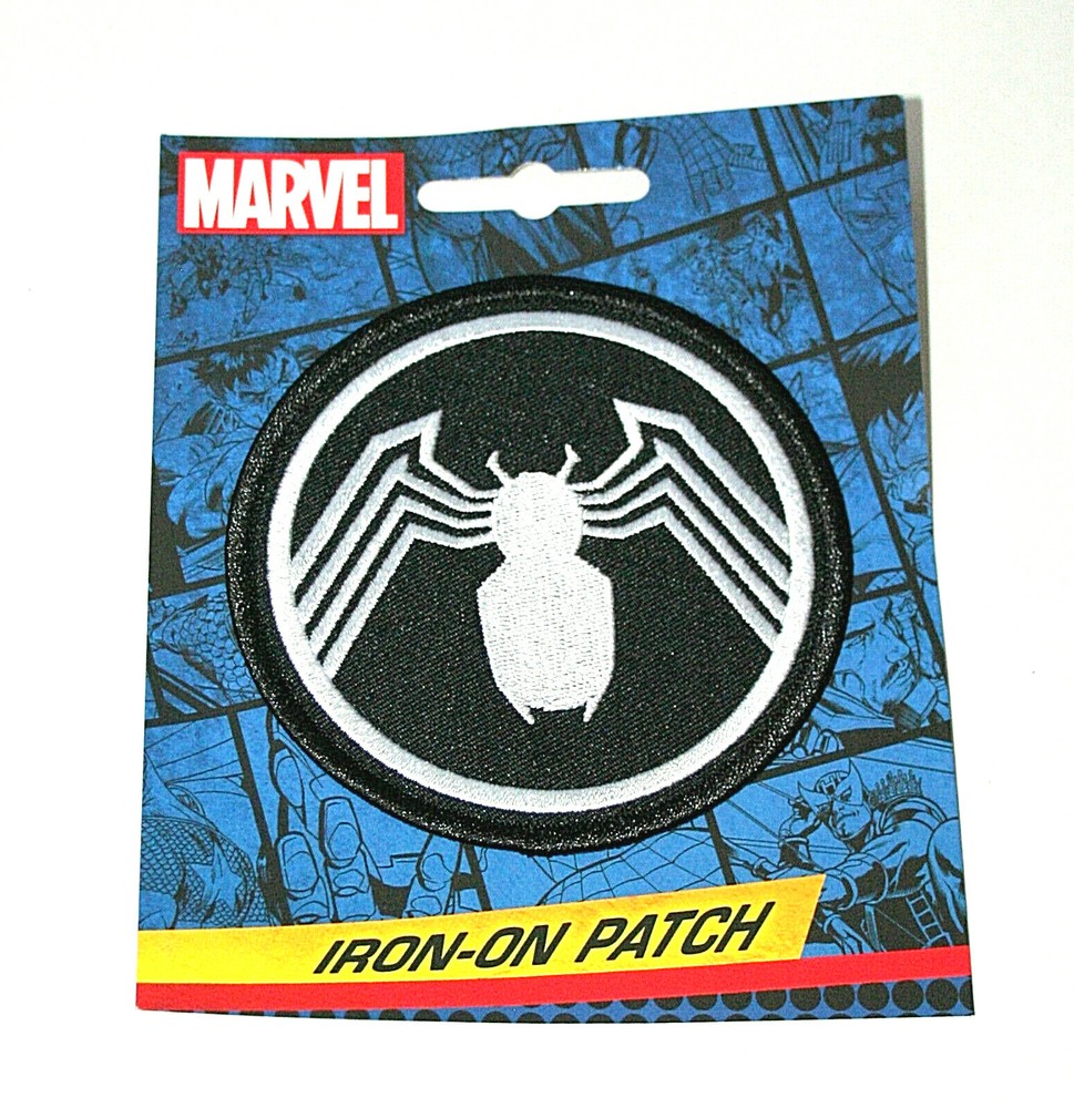 Official Marvel Comics Venom Black Iron-On Cloth Jacket Patch New in Package