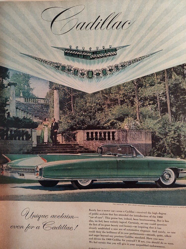 1960 LOOK Ad Advertisement Unique Acclaim even for a CADILLAC!