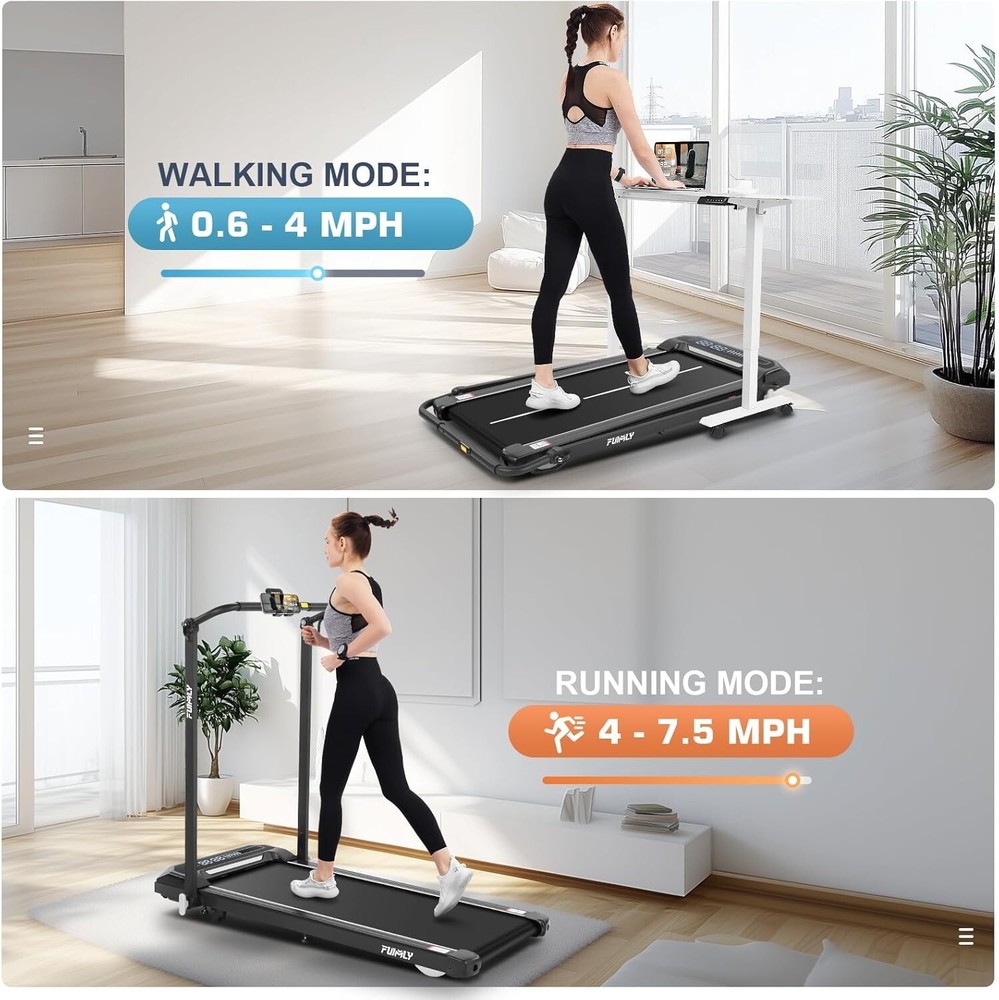 Walking Pad Treadmill with Incline and Handlebar Adjustable Foading Treadmill 🏃