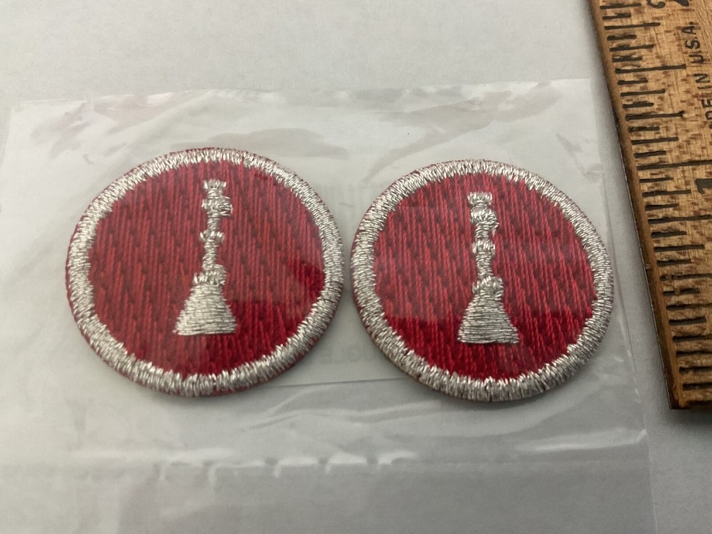 Fire Lieutenant collar bugles Red Embroidery/Silver thread 1 bugle 1”inch