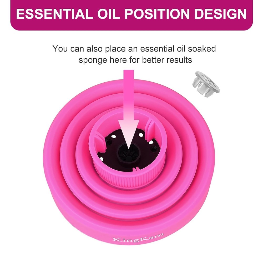 Efficient Silicone Hair Dryer Diffuser - Compact, Quick Drying, and Stylish Pink