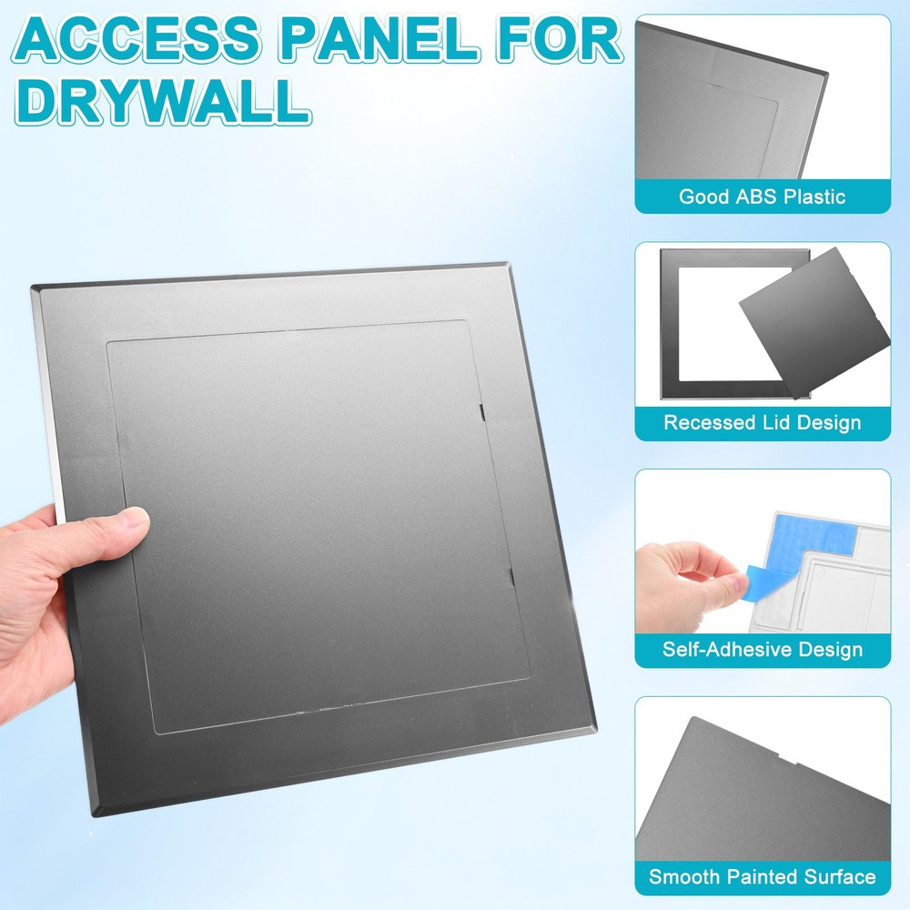 1-Pack Access Panel for Drywall, 6x6" Plastic Removable [Grey, Square]