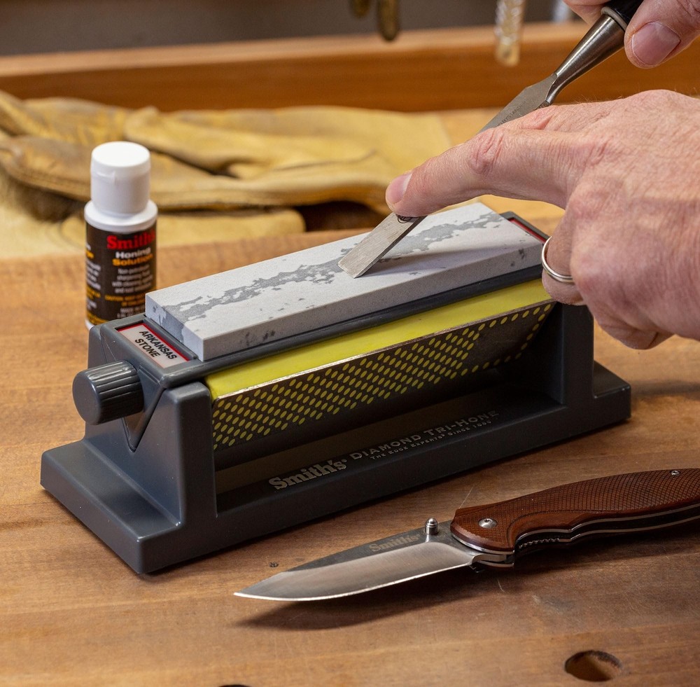 Smith's 50448 6” Diamond Tri-Hone Stone Sharpening System - Grey - Fine, N