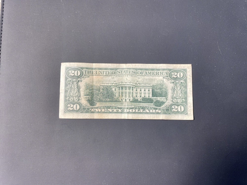 1977 $20 Misaligned Offcenter Printing Error San Francisco FRN Note