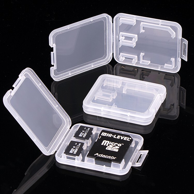 5pcs 2TF+1SD Memory Card Plastic Case For Micro SD TF SD SDHC Card Adapter