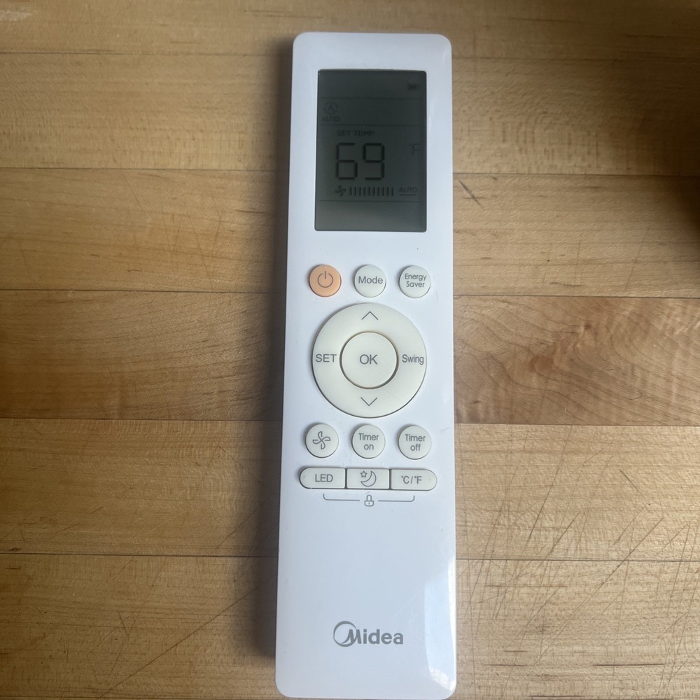 Midea RG10G4(B2)/BGEFU1 White Handheld Wireless Air Conditioner Remote Control