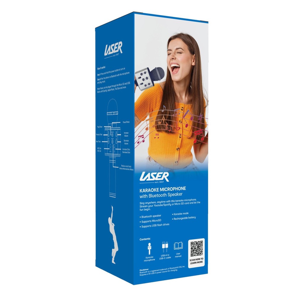 Laser Karaoke Microphone Future Dusk Bluetooth Speaker Portable